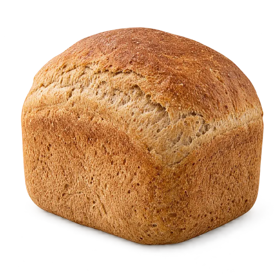 Pão de forma integral com casca dourada e rústica