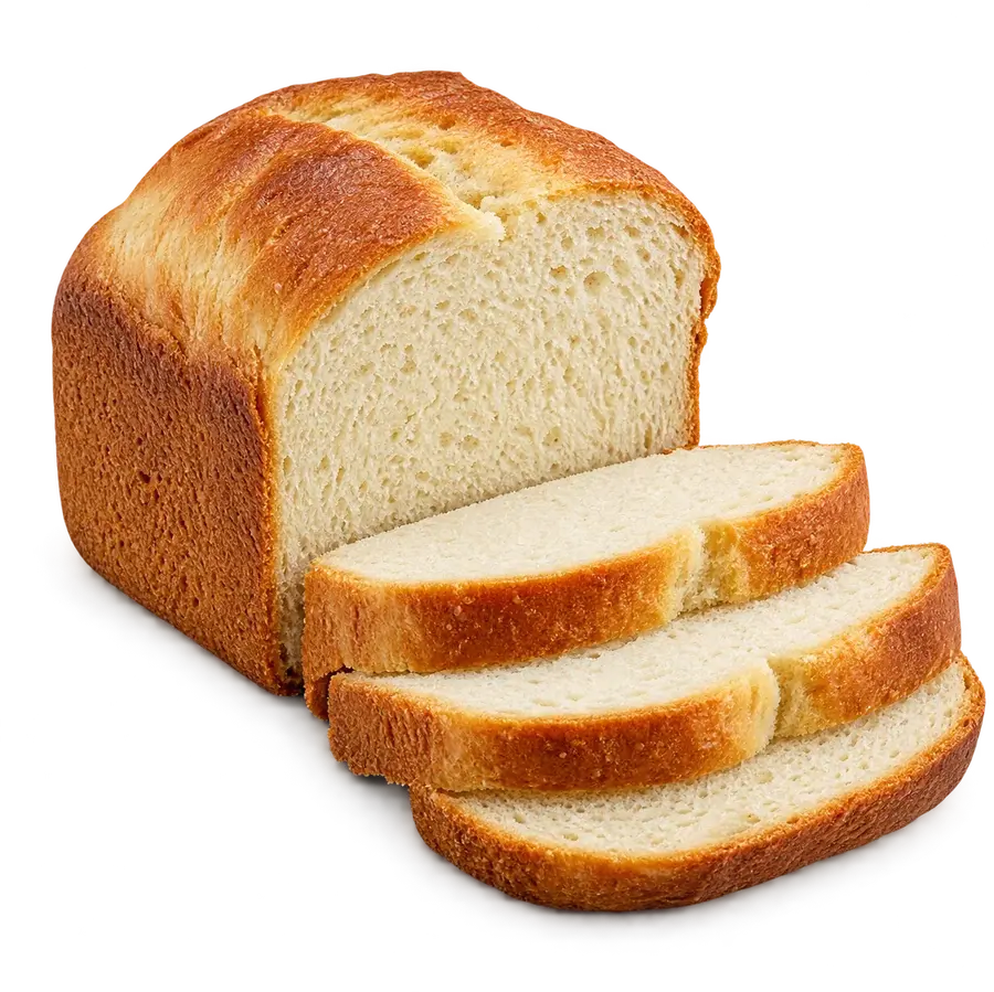 Pão doce dourado com fatias cortadas à frente